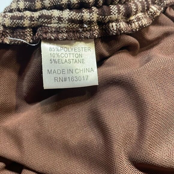Princess Poly Womens Brown Plaid Bodycon Mini Skirt Sz 4 - Picture 8 of 8